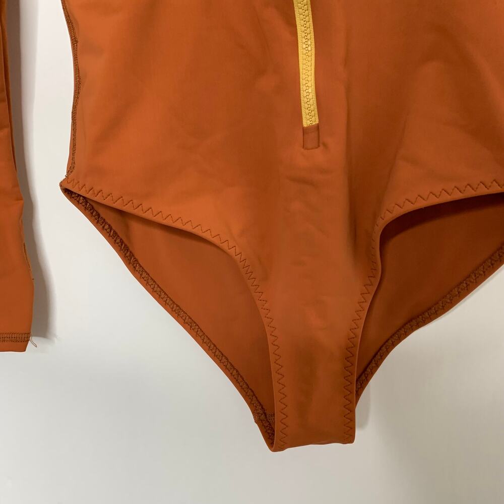 TutuBlue One Piece Long Sleeve Swimsuit Copper Orange Womens Large - Picture 10 of 16